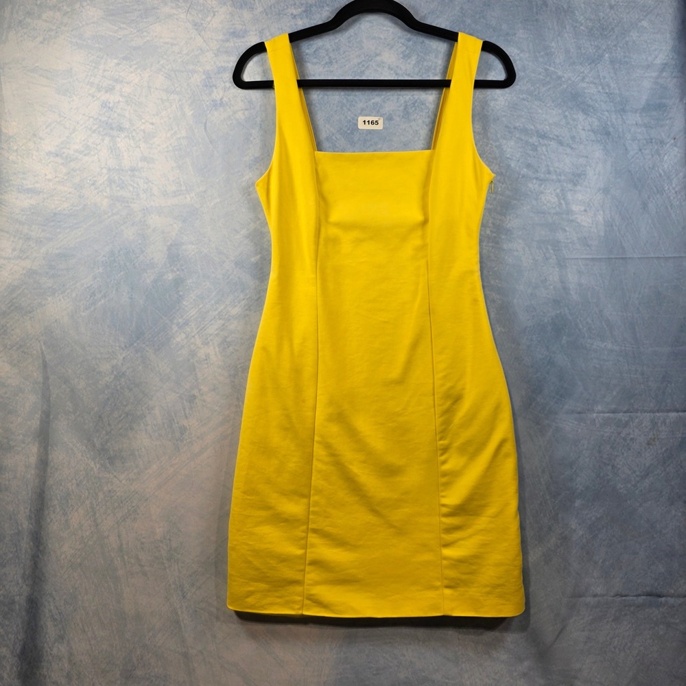 Zara Bright Yellow Square-Neck Mini Dress